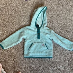 Carhartt Kids Light Teal Sherpa Hoodie with Dark Teal Trim